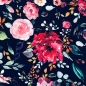 Preview: Jersey | Aquarell Blumen | digital marineblau